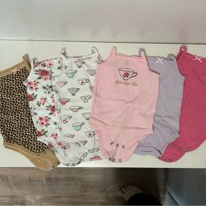 Hudson Baby Bodysuit with Floral and Teacup Design